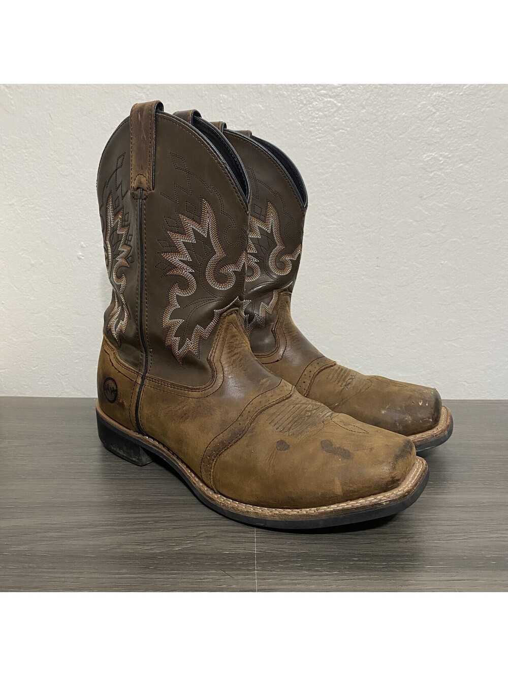 Double H Boots Mens 10.5D Square Toe Western Cowboy Boot Brown Leather DH4258